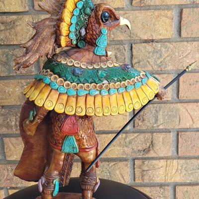 #21: Vintage Aztec Eagle Warrior with Real Gemstone Accents
