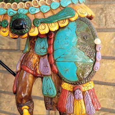 #21: Vintage Aztec Eagle Warrior with Real Gemstone Accents