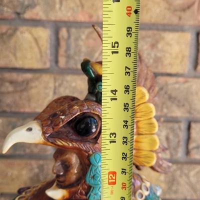 #21: Vintage Aztec Eagle Warrior with Real Gemstone Accents