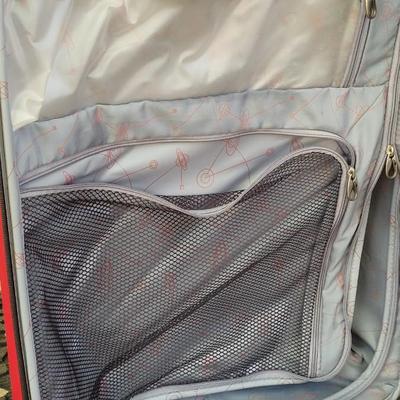 #36: Red Shell Luggage with Wheels and Telescopic Handle