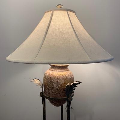 Ornate Floor Lamp with Gold Leaf Accents (O-HS)