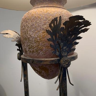 Ornate Floor Lamp with Gold Leaf Accents (O-HS)