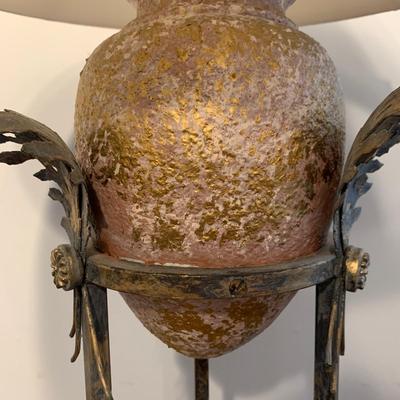 Ornate Floor Lamp with Gold Leaf Accents (O-HS)