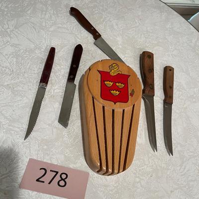 Wooden Wall hanging knife holder