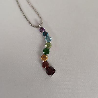 Sterling Silver Rainbow Gemstone Jewelry (B4-BBL)