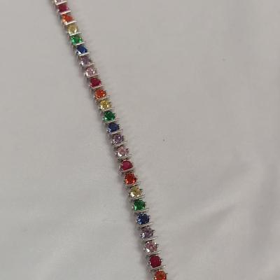 Sterling Silver Rainbow Gemstone Jewelry (B4-BBL)