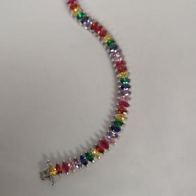 Sterling Silver Rainbow Gemstone Jewelry (B4-BBL)