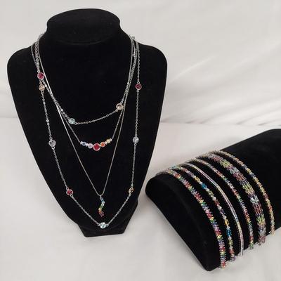 Sterling Silver Rainbow Gemstone Jewelry (B4-BBL)