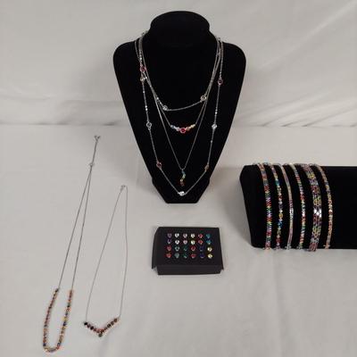 Sterling Silver Rainbow Gemstone Jewelry (B4-BBL)