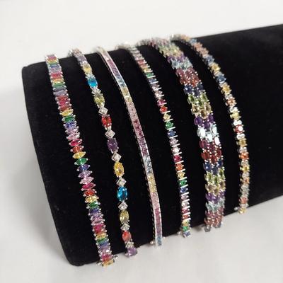 Sterling Silver Rainbow Gemstone Jewelry (B4-BBL)