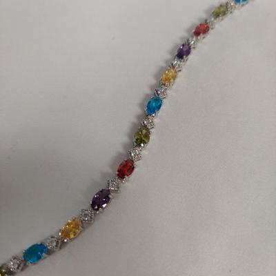 Sterling Silver Rainbow Gemstone Jewelry (B4-BBL)