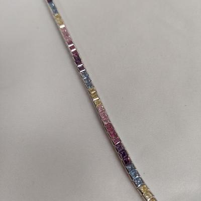 Sterling Silver Rainbow Gemstone Jewelry (B4-BBL)