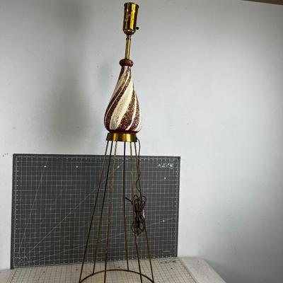 Mid Century Ceramic Floor Lamp with Wire Base