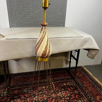 Mid Century Ceramic Floor Lamp with Wire Base