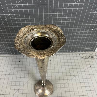 Antique Silver Fluted Vase 