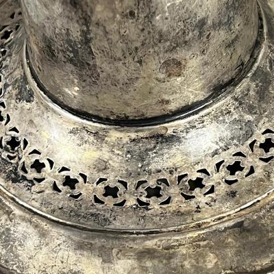 Antique Silver Fluted Vase 