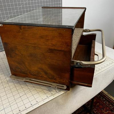 Walnut Scientific or Camera Equipment Case Holder -  by Leitz Wetzlar 