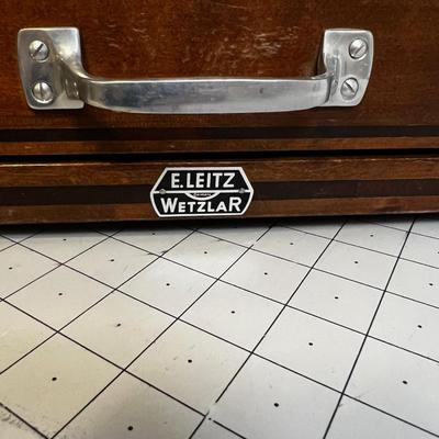 Walnut Scientific or Camera Equipment Case Holder -  by Leitz Wetzlar 