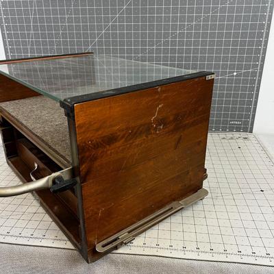 Walnut Scientific or Camera Equipment Case Holder -  by Leitz Wetzlar 