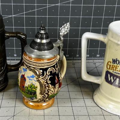 3 Beer Mugs 