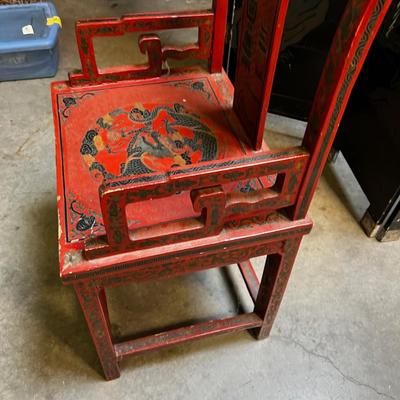 RED Lacquer Dragon THROWN 