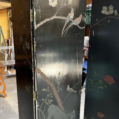 Large ASIAN Screen 4 Panels with Bird
