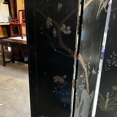 Large ASIAN Screen 4 Panels with Bird