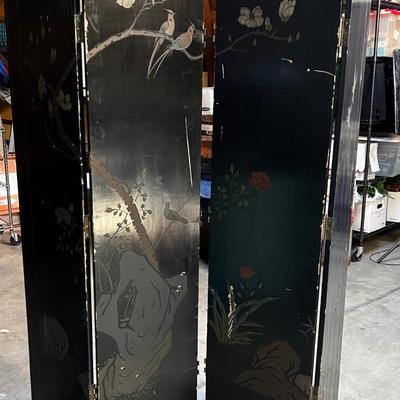 Large ASIAN Screen 4 Panels with Bird