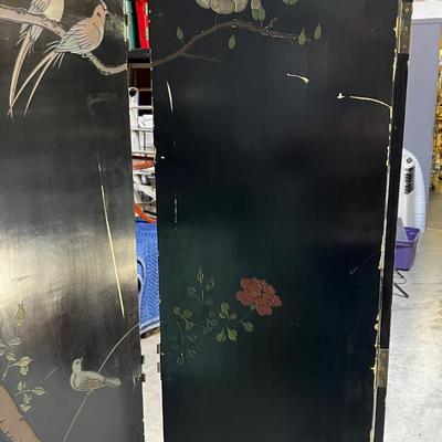 Large ASIAN Screen 4 Panels with Bird