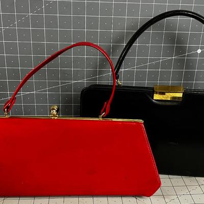 1960's Vintage Purses RED & BLACK (2) 