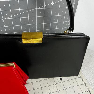 1960's Vintage Purses RED & BLACK (2) 