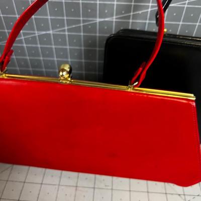 1960's Vintage Purses RED & BLACK (2) 
