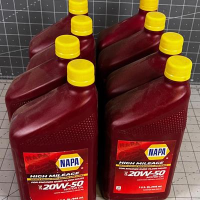 8 Quarts of NAPA High Mileage 20W50 OIL 