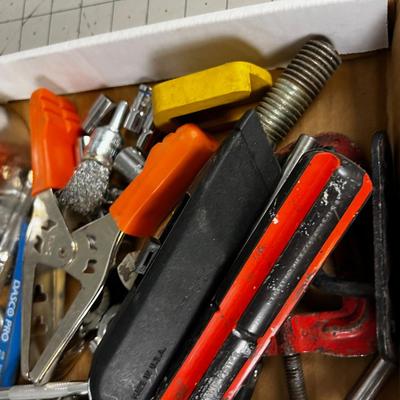  Tray full of Misc. Garage Tools; Drill bits, Screw drivers, Boring bits and Sockets. 
