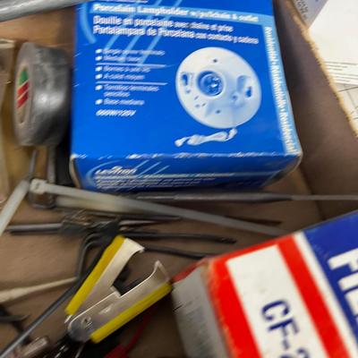 Tray of Auto Parts and related Tools 
