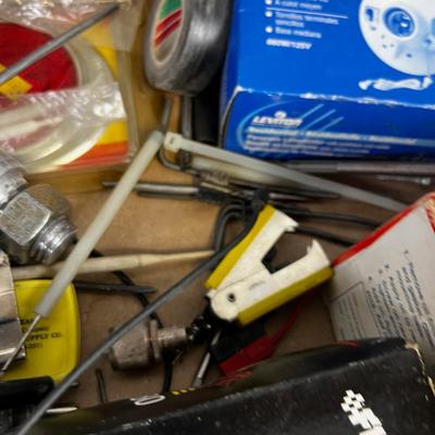 Tray of Auto Parts and related Tools 