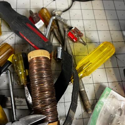 Tray of Misc. Hand Tools: Stripper, Crimper, Side Cutter and Wrench 