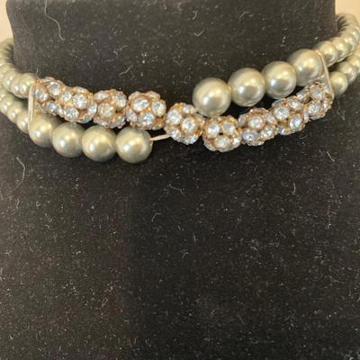 3 faux pearl necklaces with earrings