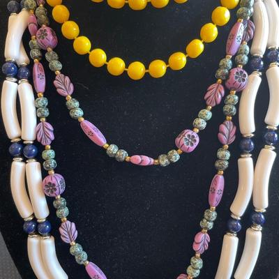 Beaded necklaces & shawl clips