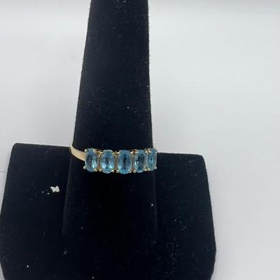 Seven 14k, 10k and 925 Colored Stone Rings (B4-MK)