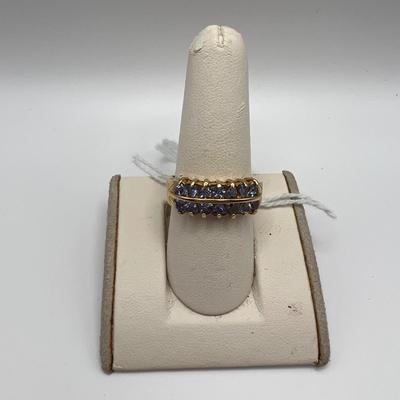 Seven 14k, 10k and 925 Colored Stone Rings (B4-MK)