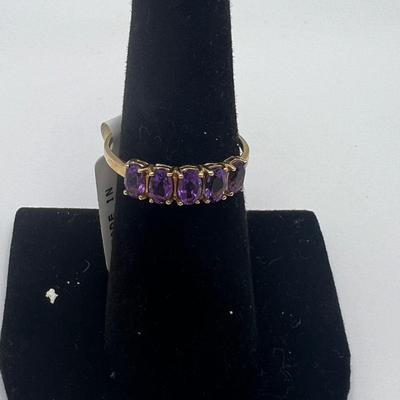 Seven 14k, 10k and 925 Colored Stone Rings (B4-MK)