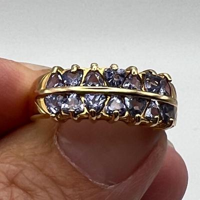 Seven 14k, 10k and 925 Colored Stone Rings (B4-MK)