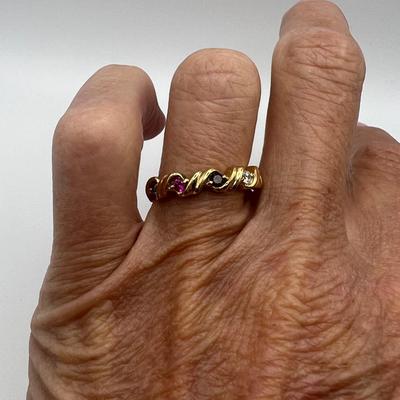 Seven 14k, 10k and 925 Colored Stone Rings (B4-MK)