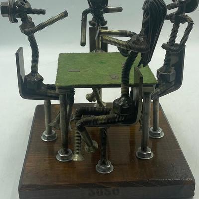 â€œCard Playerâ€ Nuts and Bolts Sculpture