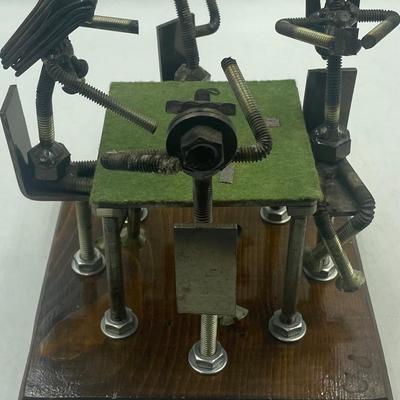 â€œCard Playerâ€ Nuts and Bolts Sculpture