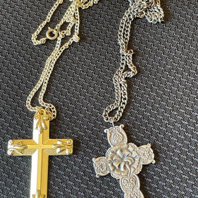 2 cross necklaces