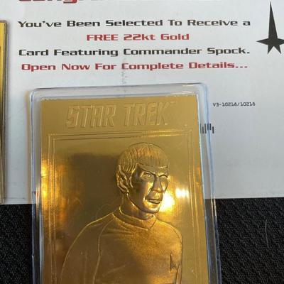 Commander Spock 22kt Gold card