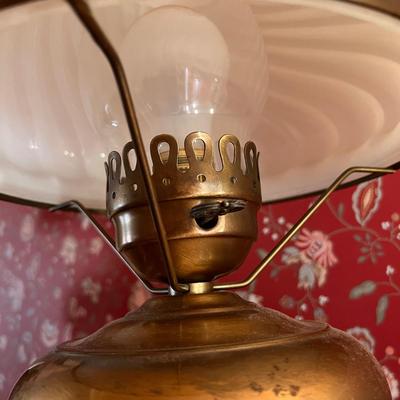 Vintage Brass Electrified Hurricane Lamp
