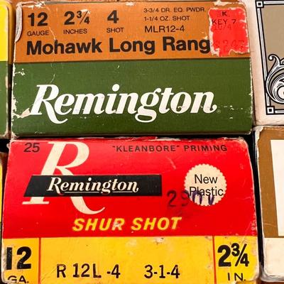 Lot 9 Boxes Shot Gun Shells - Long Range, Buck Shot, Shur Shot